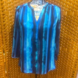 NYDJ Blue Black Blouse, Size XS